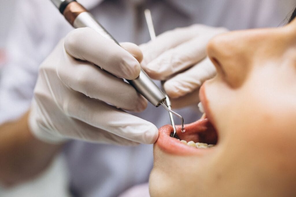 woman patient dentist